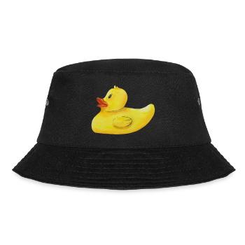 Quietscheente Badeente Gummiente niedliche Ente - Bucket Hat - Schwarz - Vorne - Lela (165cm)