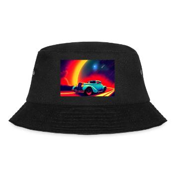 Hot Rod im Sonnenuntergang - Bucket Hat - Schwarz - Vorne - Lela (165cm)