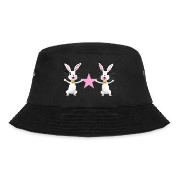 Two hares keep star pink - Bucket Hat - black - Front - Lela (165cm)