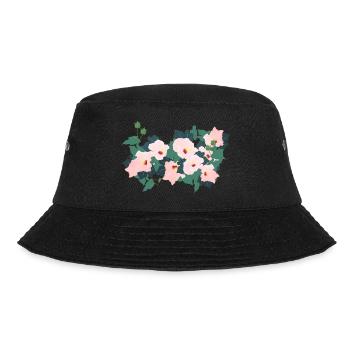 Minimalistische Blumen - Bucket Hat - Schwarz - Vorne - Lela (165cm)