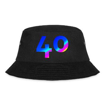 feiern, 40 blauer farbverlauf mit bunten Farben - Bucket Hat - Schwarz - Vorne - Lela (165cm)