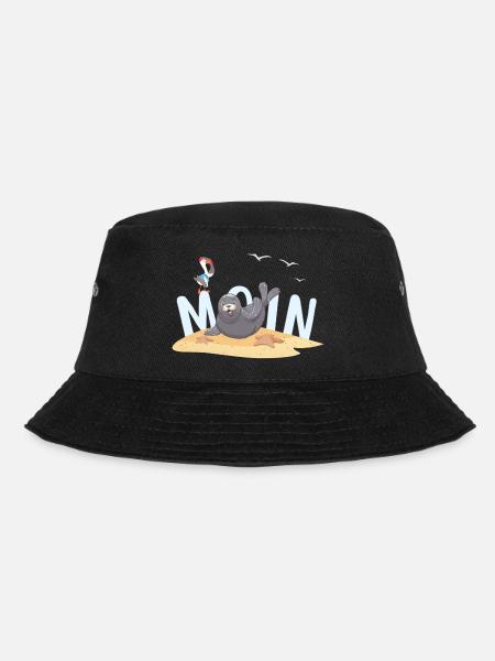 Moin Robbe Möwe Strand - Bucket Hat - Schwarz