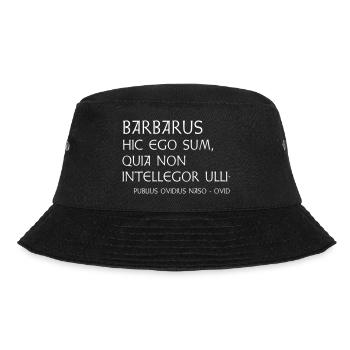 Ovid Zitat "Barbarus" - Bucket Hat - Schwarz - Vorne - Lela (165cm)
