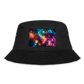 surreal epic fractal hexagons 3 - Bucket Hat - Schwarz - Vorne - Lela (165cm)