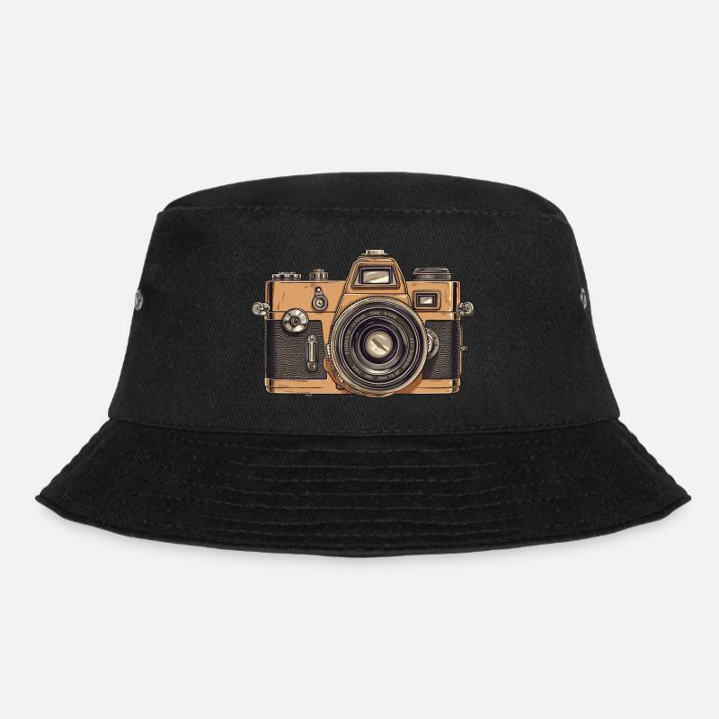 Vintage Analog Camera - Bucket Hat - black