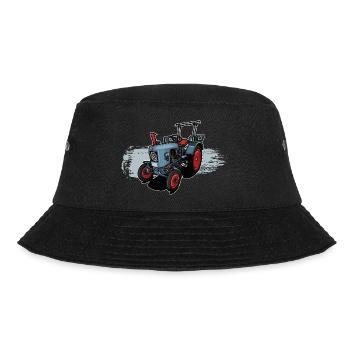 Classic Tractor // Bulldog // Illustration - Bucket Hat - black - Front - Lela (165cm)
