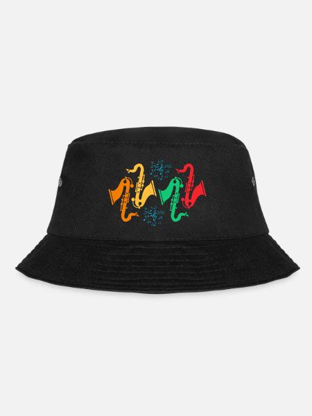 Colorful Saxophone Collection - Bucket Hat - black