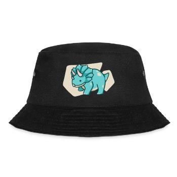 hugadino Triceratops, dino, cute dinosaur - Bucket Hat - black - Front - Lela (165cm)