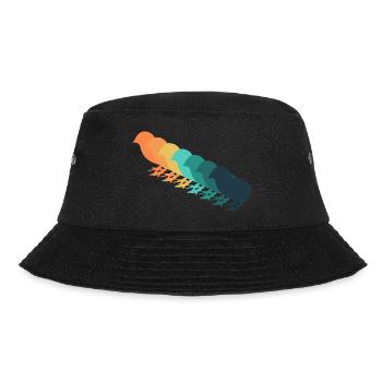 Retro-Küken - Bucket Hat - Schwarz - Vorne - Lela (165cm)