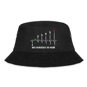 1N23456 Motorrad Gangschaltung - Adrenalin - Puls - Bucket Hat - Schwarz - Vorne - Lela (165cm)