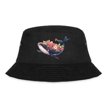 Baleine aux fleurs et aux fruits Œuvre d’art de baleine - Bob - noir - Devant - Lela (165cm)