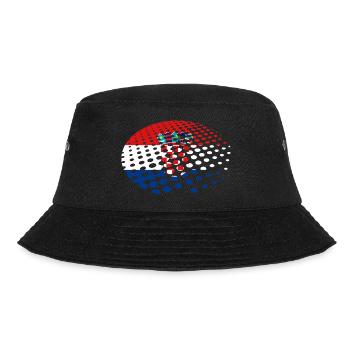 Kroatien Flagge Adria Zagreb Kroatische Fahne - Bucket Hat - Schwarz - Vorne - Lela (165cm)