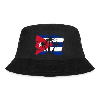 Kuba Flagge Karibik Urlaub Cuba Reise Havanna - Bucket Hat - Schwarz - Vorne - Lela (165cm)