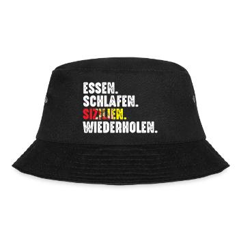 Sizilianer Sizilianisch Sizilien - Bucket Hat - Schwarz - Vorne - Lela (165cm)