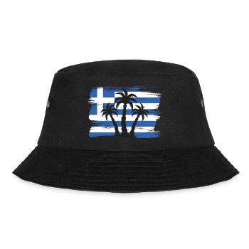 Greece Flag Hellas Athens Greek Flag - Bucket Hat - black - Front - Lela (165cm)