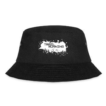 Trail Running Berge und Wald weißer Farbklecks - Bucket Hat - Schwarz - Vorne - Lela (165cm)