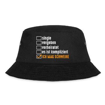 Ferkel Landwirt Bauer Bauernhof Schweine - Bucket Hat - Schwarz - Vorne - Lela (165cm)