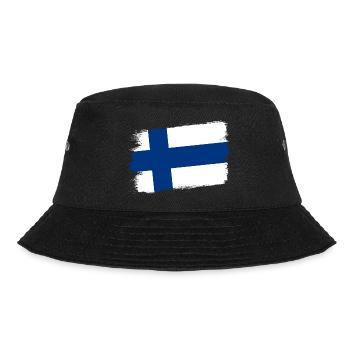 Drapeau de la Finlande Suomi Drapeau finlandais Look utilisé - Bob - noir - Devant - Lela (165cm)