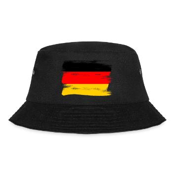 Deutschland Flagge Deutsche Fahne Used Look Heimat - Bucket Hat - Schwarz - Vorne - Lela (165cm)