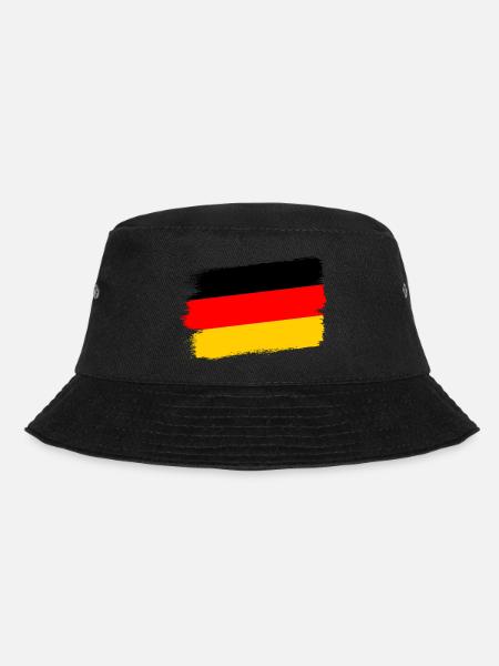 Deutschland Flagge Deutsche Fahne Used Look Heimat - Bucket Hat - Schwarz