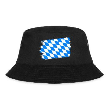 Bayern Flagge Used Look Bayerische Fahne Vintage - Bucket Hat - Schwarz - Vorne - Lela (165cm)