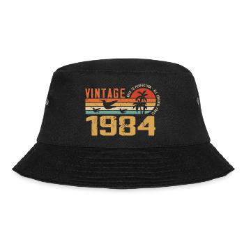 Vintage 1984 Anniversary Gift - Vintage 1984 - Bucket Hat - black - Front - Lela (165cm)