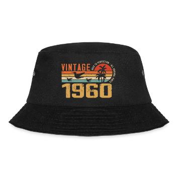 Vintage Geschenk zum Jubiläum der 1960er Jahre - Vintage der 1960er Jahre - Bucket Hat - Schwarz - Vorne - Lela (165cm)