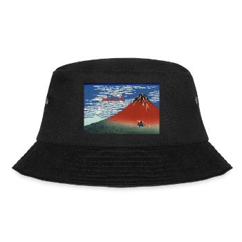 Fuji Mountains at Christmas time, Japanese - Bucket Hat - black - Front - Lela (165cm)