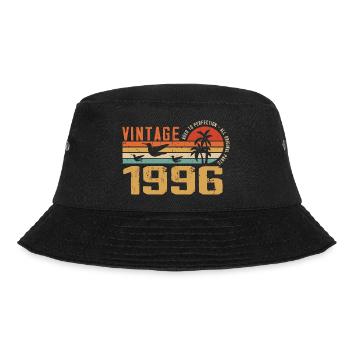 Jahrgang 1996 Jubiläumsgeschenk - Jahrgang 1996 - Bucket Hat - Schwarz - Vorne - Lela (165cm)