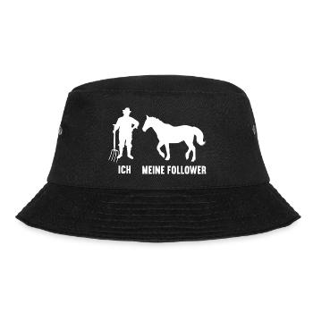 Ich Meine Follower Pferd Pferde Reiter Reiterin - Bucket Hat - Schwarz - Vorne - Lela (165cm)