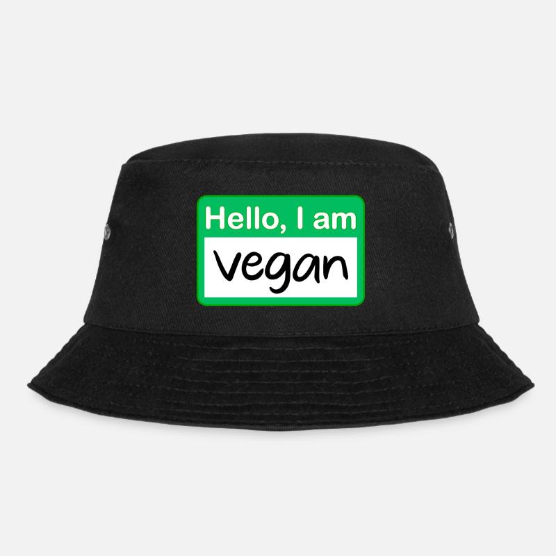Bonjour je suis vegan - vert - Bob - noir