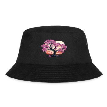 Cherry Blossom Tree Sunset - Anime Shirt - Bucket Hat - black - Front - Lela (165cm)