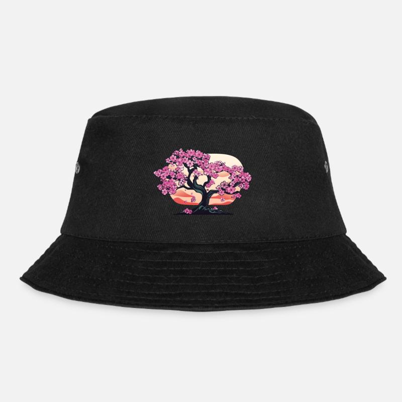 Cherry Blossom Tree Sunset - Chemise Anime - Bob - noir