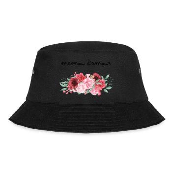 Mamou d’amour fleurs- idée cadeau mamie - Bob - noir - Devant - Lela (165cm)