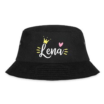 Lena Name Krone - Bucket Hat - Schwarz - Vorne - Lela (165cm)