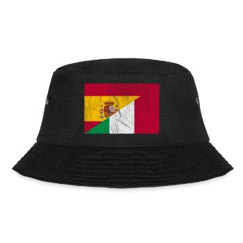 Vintage Spanien Italien Flagge - Bucket Hat - Schwarz - Vorne - Lela (165cm)