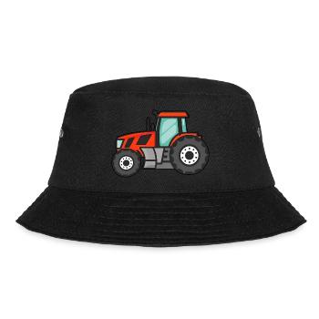 Großer Roter Traktor - Bucket Hat - Schwarz - Vorne - Lela (165cm)