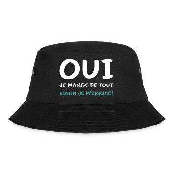 Je mange de tout sinon je m'ennuie Humour - Bob - noir - Devant - Lela (165cm)