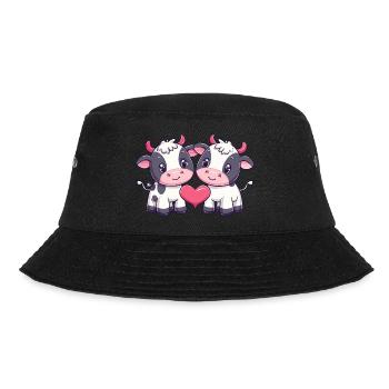 Vache Couple Amoureux Animal Saint Valentin - Bob - noir - Devant - Lela (165cm)