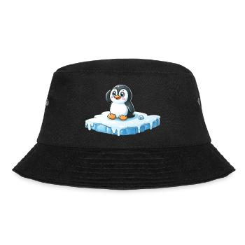 Pinguin und schmelzendes Eis - Bucket Hat - Schwarz - Vorne - Lela (165cm)