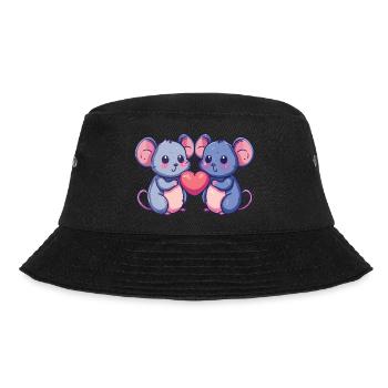 Souris Couple Amour Couple Amoureux - Bob - noir - Devant - Lela (165cm)