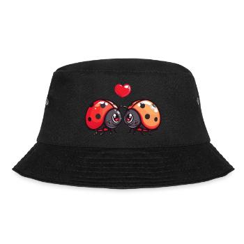 Ladybug Couple Love Couple In Love - Bucket Hat - black - Front - Lela (165cm)