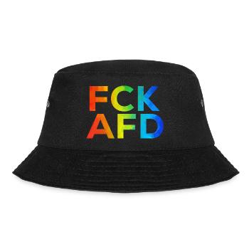 FCK AFD Regenbogen - Bucket Hat - Schwarz - Vorne - Lela (165cm)