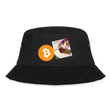 Krypto Creation Hand 6 Bitcoin BTC - Bucket Hat - Schwarz - Vorne - Lela (165cm)