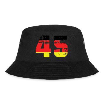 45 Zahl Deutschland Trikot - Bucket Hat - Schwarz - Vorne - Lela (165cm)