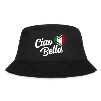 Womens Ciao Bella Italian Hello Beautiful Gift - Bucket Hat - black - Front - Lela (165cm)