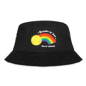 LGBT-Regenbogen der Liebe - Bucket Hat - Schwarz - Vorne - Lela (165cm)