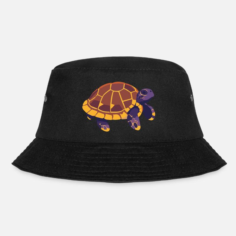 Purple Water Turtle - Bucket Hat - black