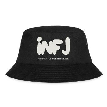 INFJ denkt derzeit über die MBTI-Persönlichkeit nach - Bucket Hat - Schwarz - Vorne - Lela (165cm)