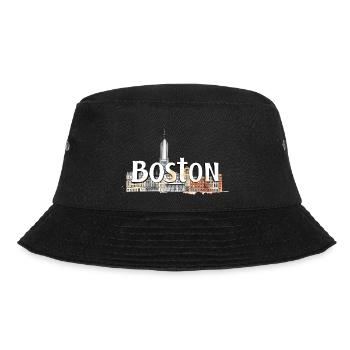 Boston USA Geschenkidee - Bucket Hat - Schwarz - Vorne - Lela (165cm)